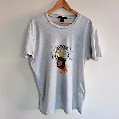 Marc Jacobs Grey T-Shirt Large UK Short Sleeve Graphic Print Crew Neck Designer • £17.99