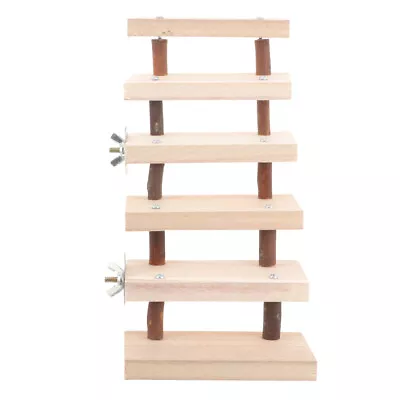  Wooden Hamster Climbing Ladder Guinea Chinchilla For Cage Decor • £11.95