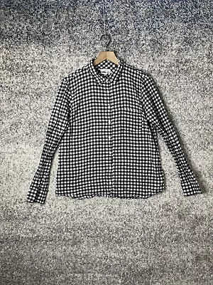 J.Crew Boy Plaid Black White Combo Button Up Shirt  Size 12 Long Sleeve • $12.99