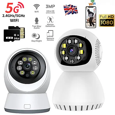 WiFi Camera Wireless IP Home Security Baby Pet Monitor PTZ CCTV Intercom FHD Cam • £18.78