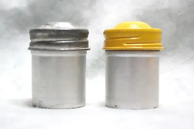 Kodak 35mm Metal Film Canisters - Lot Of 2 - Chrome - Yellow - Vintage • $8.99