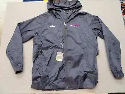 Eddie Bauer Black Packable Wind Jacket Windbreaker Full Zip Men's Size Large NWT • $29.95