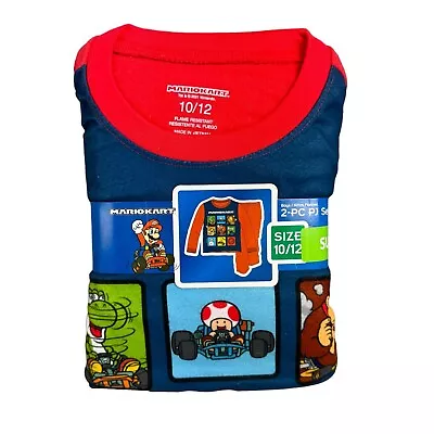 Mario Kart Boys 2 Piece Flannel Pajama Set Size 10/12 • $14.99