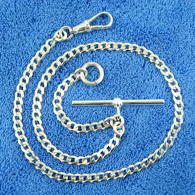 New Solid Sterling Silver Vintage Style Albert Pocket Watch Chain 12.3 Grams • $69.95