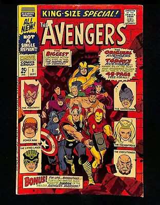 Avengers Annual #1 Thor Iron Man Captain America New Line-Up! Marvel 1967 • $2.25