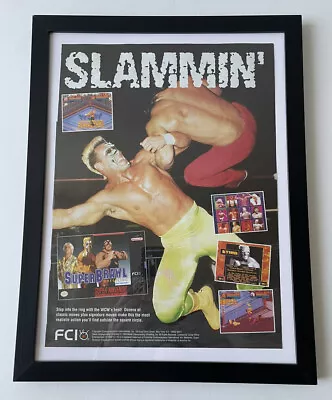 Vintage WCW Superbrawl Wrestling SNES Framed Print Ad Display Poster Sting 9x12 • $29.99