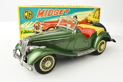 1950s MG Midget TF– Bandai Tin Friction-Powered Model In The Original Box • $155