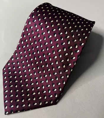 Ralph Lauren Burgandy Polka Dot Hand Made Luxury Tie Designer Italian • $18