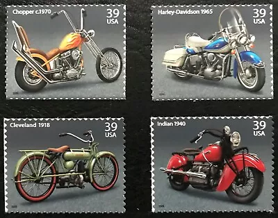 2006 Scott #4085-4088 39¢ AMERICAN MOTORCYCLES - Mint NH - Set Of 4 Singles  • $2.65