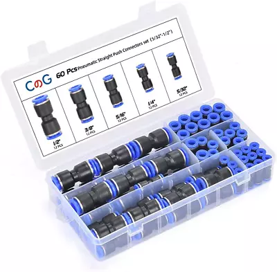 60Pcs Quick Connect Air Hose Fittings 5/32 1/4 5/16 3/8 1/2 Inch Quick Release P • $21.02