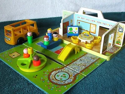 Vintage Fisher Price Little People NURSERY SCHOOL #929 1978 Complete-NICE!! • $89.99