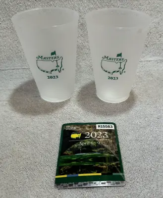 2023 Masters Badge - Jon Rahm - Augusta National With  New Sovenier Cups • $109.99