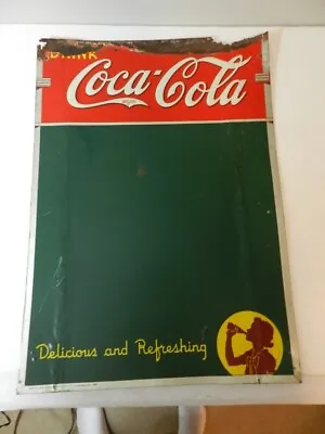 Vintage Advertising Sign- 1938 Coca-cola Advertising Menu Sign- Vintage Diner • $285