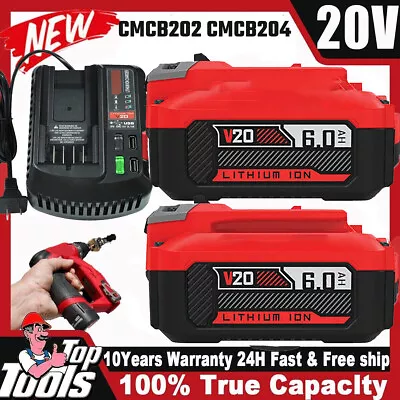 Battery / Charger For Craftsman V20 20 Volt MAX Lithium CMCB204 CMCB202 CMCB201 • $145