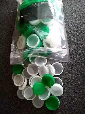 Milk Bottle Tops Lids Caps Plastic Crafting Green Clear X120+ Used Joblot • £9.99