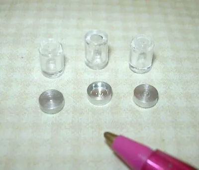 Miniature Farrow Plastic Baby Food Jars MEDIUM Set Of 3 W/Lids: DOLLHOUSE 1:12 • $1.75