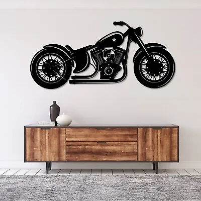 Wall Art Home Decor Metal Acrylic 3D Silhouette Poster USA Motorcycle • $93.60