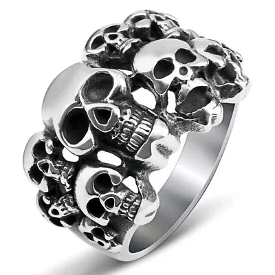 Cool Men Skull Rings Punk Hip Hop Jewelry Biker Ring Party Boyfriend Gift Sz7-13 • $1.70