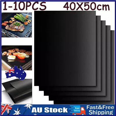 10x Reusable BBQ Grill Mat Bake Sheet Resistant Teflon Meat Barbecue Non-Stick • $7.19