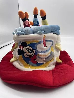 VTG Mickey Mouse Happy Birthday Cake Hat Light Up Candles Disney World • $17