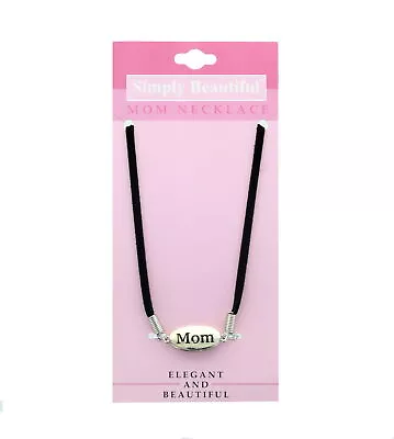 Silver Mom Necklace With Black Band Mother Simply Beautiful • $4.99