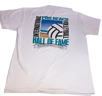 Vintage International Pro Beach Volleyball White T Shirt Sz L Single Stitch • $27.75