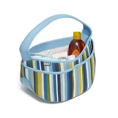 Baby Buddy Essential Neoprene Caddy Changing Bag Baby Blue Stripe Tote Built NY • £22.99