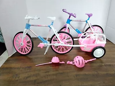 Vintage Mattel 1997 BARBIE & KELLY Bikin' Fun Bike And Trailer W/Extra Bike • $18.99