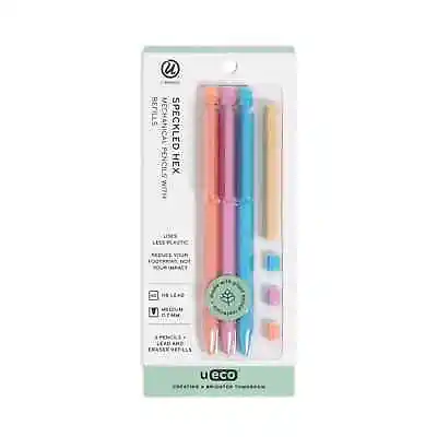 U Brands U-Eco Mechanical Pencil Refillable Multi-color 3 Count 0.7mm 6371T • $19.99