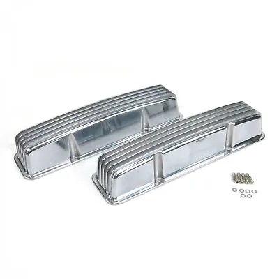 Vintage Tall Finned Valve Covers W/o Breather HolesSmall Block Chevy   • $159.95
