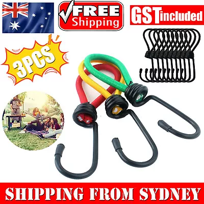 3PCS Caravan Privacy Screen Tie Down Kit Bungee Cords With Hook Pack Awning Mat • $5.36