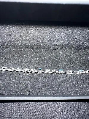 Zales Sterling Blue Topaz Bracelet. Brand New • $265