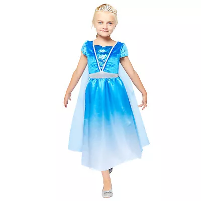Girls Ice Princess Bride Costume Kids Snow Queen Fancy Dress Elsa • £18.99