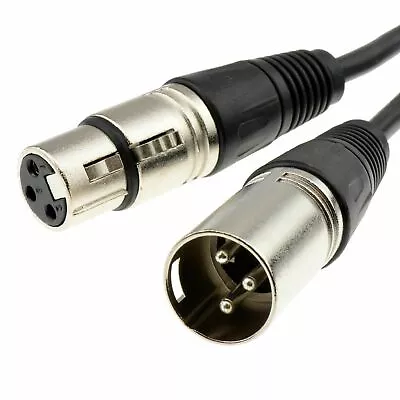 3 Pin XLR Microphone Cable Male To Female Patch Lead Mic OFC-GOLD PINS 25cm-50m • £3.26