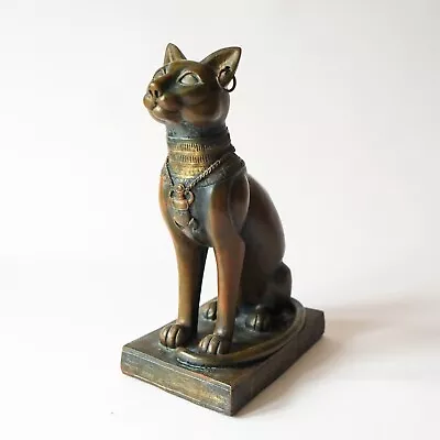 Large Egyptian Cat God BASTET Ornament Model Statue Sculpture 8  Bronze-Effect • £25