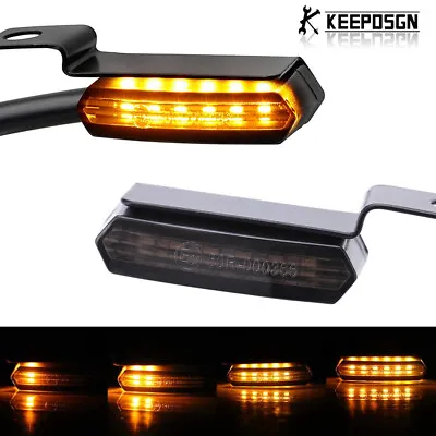 2x Motorcycle LED Mini Turn Signal Blinker Light For Harley Bobber Chopper Cafe • $13.69