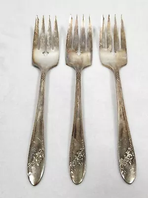 VTG 3 Piece Oneida Community Queen Bess II Silverware Plate Forks Flatware Lot • $6.83