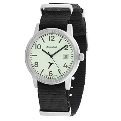 Messerschmitt ME-Luminova Unisex Quartz Wrist Watch 10ATM Black Fabric Bracelet • $210.61