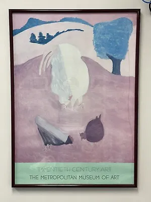 MILTON AVERY RARE LITHO PRINT FRAMED MUSEUM POSTER 28  X 39  White Rooster 1947 • $599.99