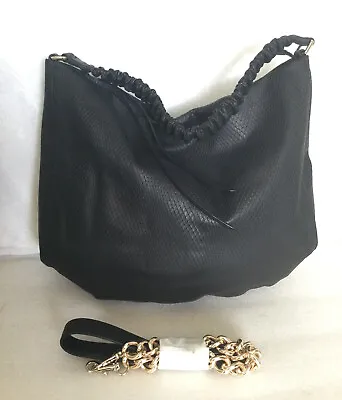 $169 • Buy Large OROTON Black Leather Hobo/Cross Body/Shoulder Bag / Handbag