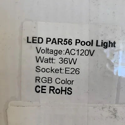 £33.98 • Buy Led Par56 Swimming Pool Light 120v 36w E26 RGB Color