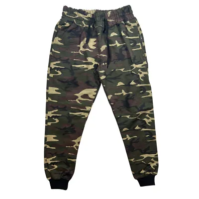 Boys Camouflage Jogging Bottoms Joggers Camo Pockets Tracksuit Cotton Army Girls • £6.99