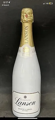 Champagne Advertising 75cl Empty Glass Display Bottle LANSON White Label • £10