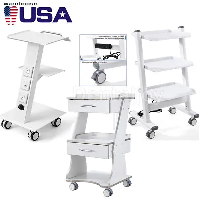 Three Layer Dental Trolley Medical Tool Cart Mobile Instrument Cart With Socket • $140.79