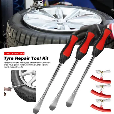 £17.99 • Buy 3 Tire Lever Tool Spoon + 3 Wheel Rim Protectors Motorcycle Bike Car Tire Change