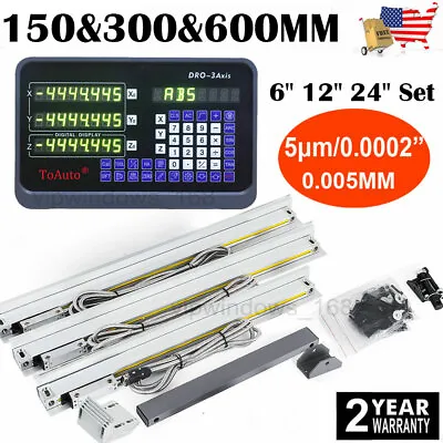 3Axis Linear Scale 6  12  24  W/ DRO Display Digital Readout For CNC Milling US • $219.47