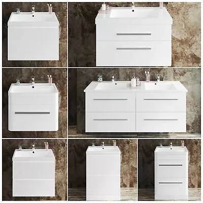 Bathroom Vanity Cabinet  Basin Sink Storage Freestanding Or Wall Hung High Gloss • $403.99