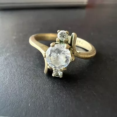 $5.50 • Buy A737 Signed ZALES 18K White Gold CZ Solitaire Sz 6.5 Ring Engagement Wedding