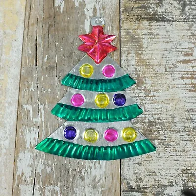 Mexican Tin Christmas Tree Green Decoration • £3