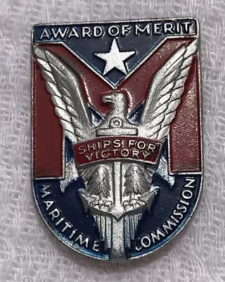 WW2 Patriotic Maritime Commission Merit Award For Ship Building Lapel Pin • $19.50